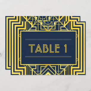 Navy & Gold Geometric Table Numbers
