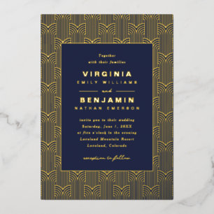 Navy Gold Geometric Wedding