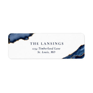 Navy Gold Glitter Agate Geode Marble