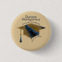Navy Gold Graduation Cap Mortarboard