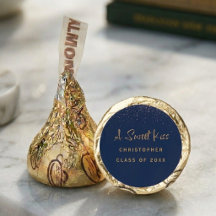 Navy Gold Hershey Kisses for Graduation Candy Bar