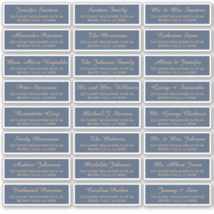 Navy gold individual guest address elegant labels