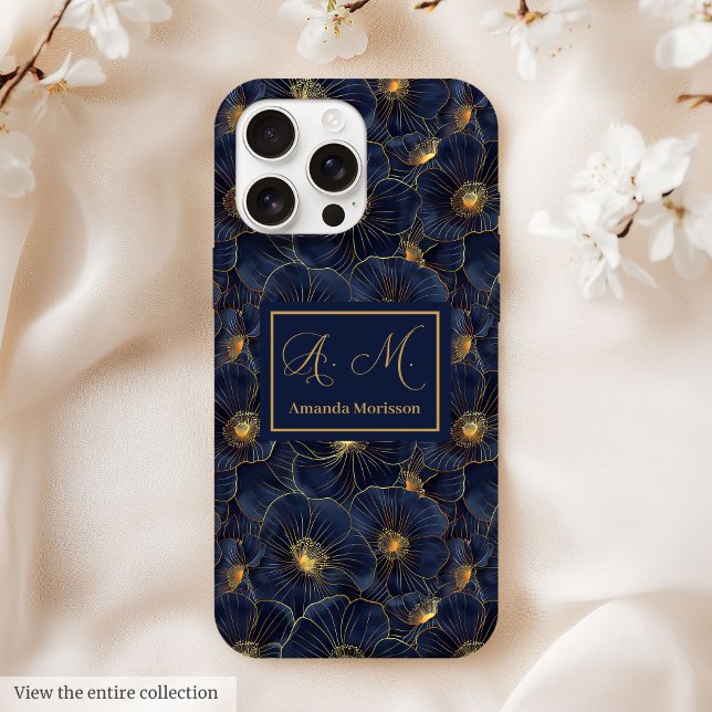Navy Gold iPhone Case Elegant Girls Birthday Gift (Navy Gold iPhone Case Elegant Girls Birthday Gift)