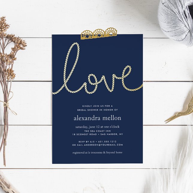 Navy & Gold Knotted Love Nautical Bridal Shower (Creator Uploaded)