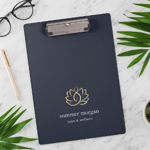 Navy & Gold Lotus Logo Clipboard