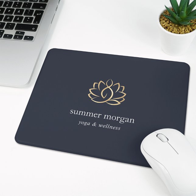 Navy & Gold Lotus Logo Mouse Mat (Creator Uploaded)