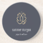 Navy & Gold Lotus Logo | Yoga Wellness Meditation