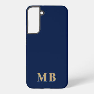 Navy & Gold Minimal Modern Initial Monogram Samsung Galaxy Case