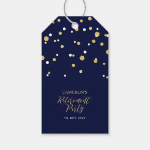 Navy & Gold Modern Retirement Party Favour Gift Tags
