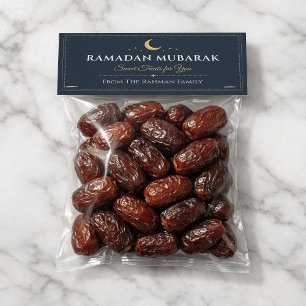Navy & Gold Ramadan Mubarak Treat Bag Topper Place Card