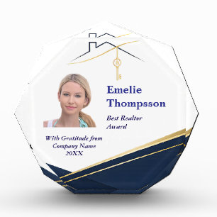 Navy Gold Realtor real Estate Award Photo Block