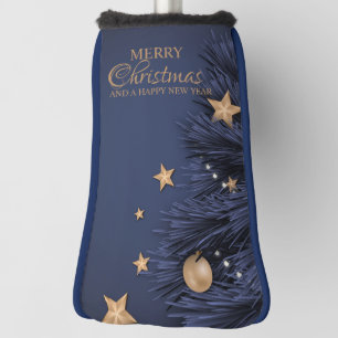 Navy Gold Simple Christmas Day Putter Best Golf Head Cover