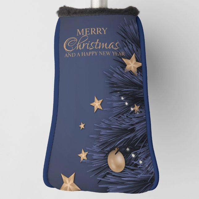 Navy Gold Simple Christmas Day Putter Best  Golf Head Cover (Rotate 90)