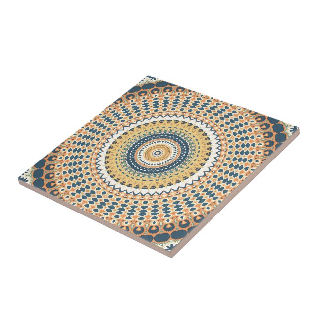 Navy Gold Star Mandala Tile (Side)