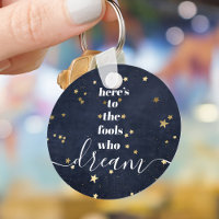 Navy Gold Stars Fools Who Dream Quote Typography