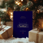 Navy & Gold Stylish Merry Christmas Chic Foil Holiday Card<br><div class="desc">Perfect for sharing with friends,  family,  and colleagues,  the elegant design and modern colour palette make it ideal for those who appreciate chic and refined style. Add a memorable,  festive touch to your seasonal wishes with this timeless holiday card!</div>