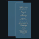Navy Gold Wedding Programme<br><div class="desc">Navy Gold Wedding Program</div>