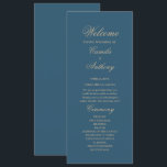 Navy Gold Wedding Programme<br><div class="desc">Navy Gold Wedding Program</div>
