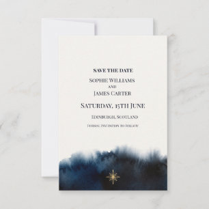 Navy Gold Wedding Save The Date