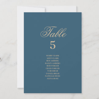 Navy Gold Wedding Seating Chart Invitation