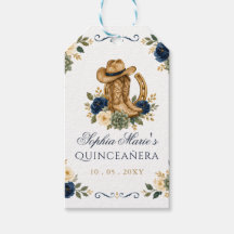 Navy Gold Western Horse Floral Charra Quinceañera