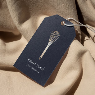 Navy & Gold Whisk   Chef Catering Bakery Hang Tags