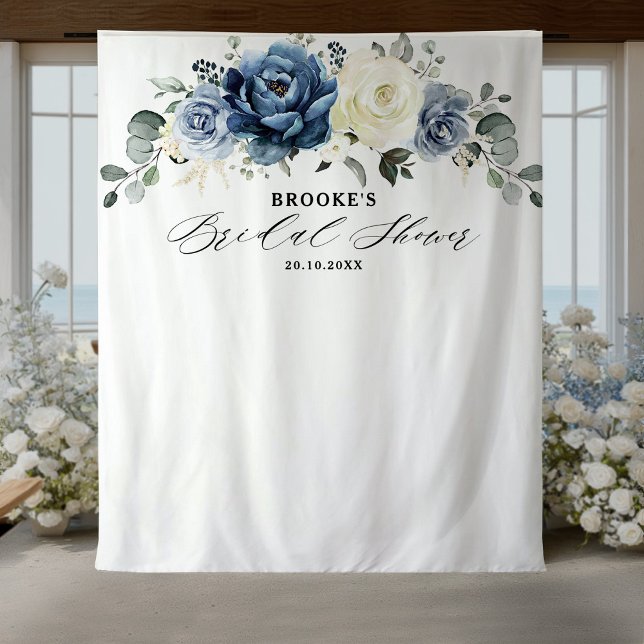 Navy Gold White Ivory Geometric Bridal Shower Tape Tapestry (Navy Gold White Ivory Geometric Bridal Shower Tape Tapestry)