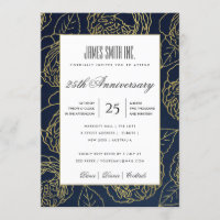 NAVY GOLD WHITE ROSE FLORAL CORPORATE PARTY EVENT