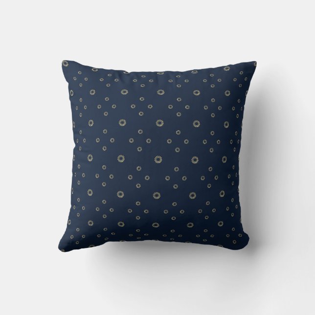 Navy | Golden Zinnia Sun Cushion (Back)