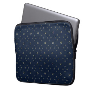 Navy   Golden Zinnia Sun Laptop Sleeve