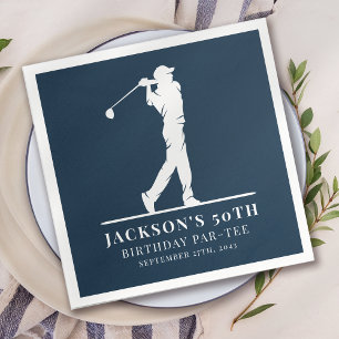 Navy Golf Themed Birthday Par-tee  Napkin