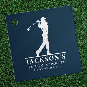Navy Golf Themed Retirement Par-tee Favour Tags
