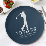 Navy Golf Themed Retirement Par-tee  Paper Plate<br><div class="desc">🎉🏌🏻 Throw a party for the golfer in your life with our Golfing Themed party supplies and gifts.</div>