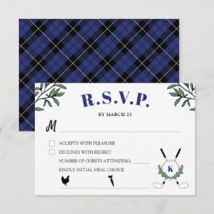 Navy Golf Themed Retirement Party Meal Choice RSVP Card