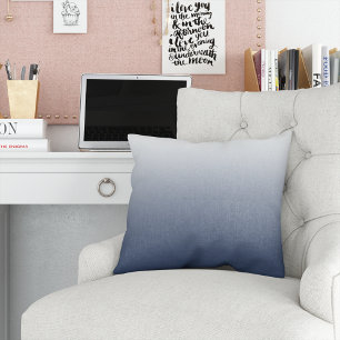Navy Gradient Ombre Throw Pillow