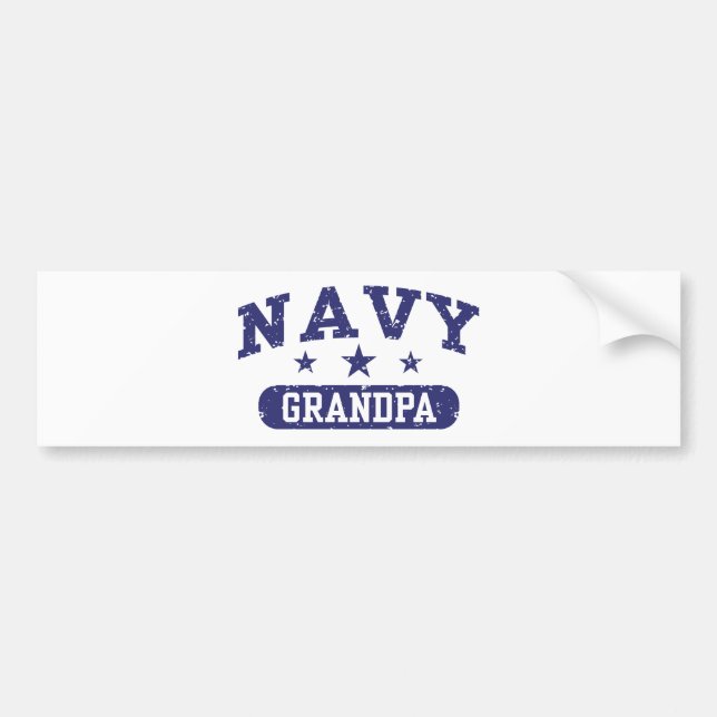 Navy Grandpa Bumper Sticker (Front)