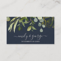 NAVY GREEN FOLIAGE WATERCOLOR WEDDING WEBSITE