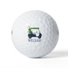 Navy & Green Golf Cart Personalised Golf Balls