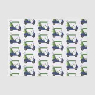 Navy & Green Golf Cart Tissue Paper