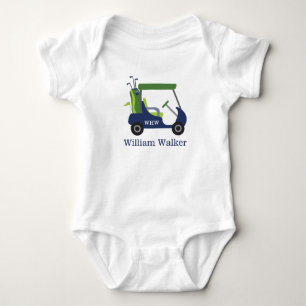 Navy & Green Golf Personalised Baby Bodysuit