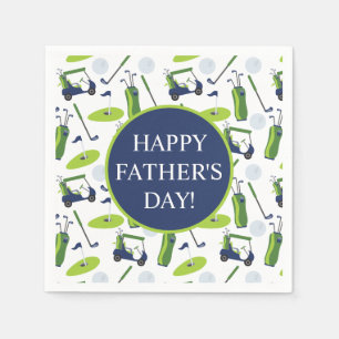 Navy & Green Golf Personalized Napkin