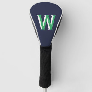 Navy Green Monogram  Golf Head Cover