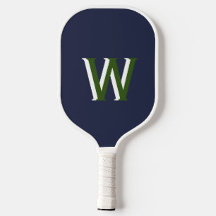 Navy Green Monogram Pickleball Paddle