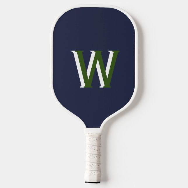 Navy Green Monogram Pickleball Paddle (Back)