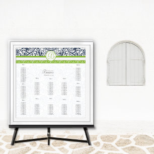 Navy & Green Wedding Seating - Do Not use template Poster