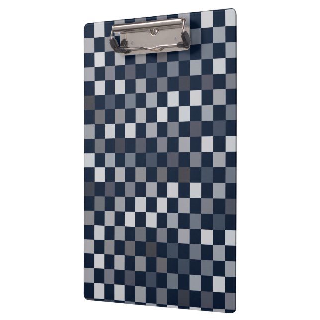 Navy Grey Blue Checks Clipboard (Left)
