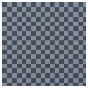 Navy Grey Blue Checks Fabric