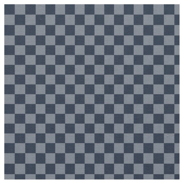 Navy Grey Blue Checks Fabric (Close Up)