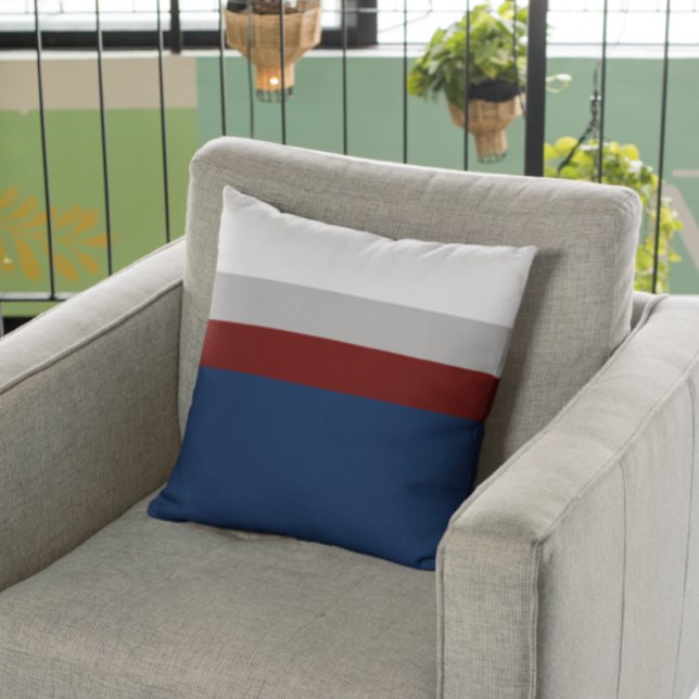 Navy, Grey Burgundy Colorblock Throw Pillow (Creator Uploaded)