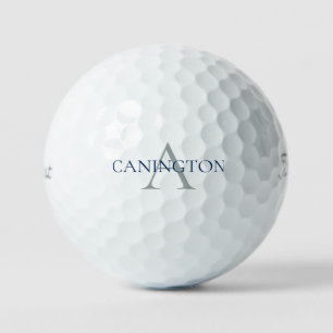 Navy & Grey Initial & Last Name Titleist Pro V1 Golf Balls